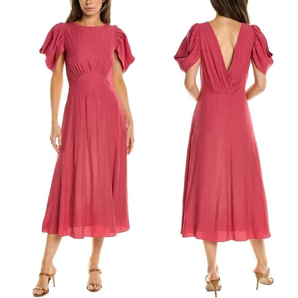 Ted Baker Rose Midi Dress with Tulip Sleeves - Picture 1 of 16